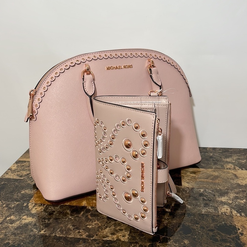 2pc ๐ Michael Kors Emmy satchel and wallet rose gold - Picture 6 of 15